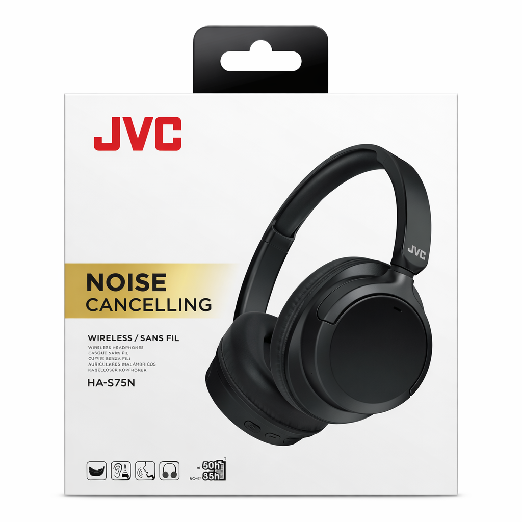 Headphones On-Ear Inalámbricos con Cancelación de Ruido| HA-S75N | 35h Batería, Modo Ambiente, Sonido Personalizable