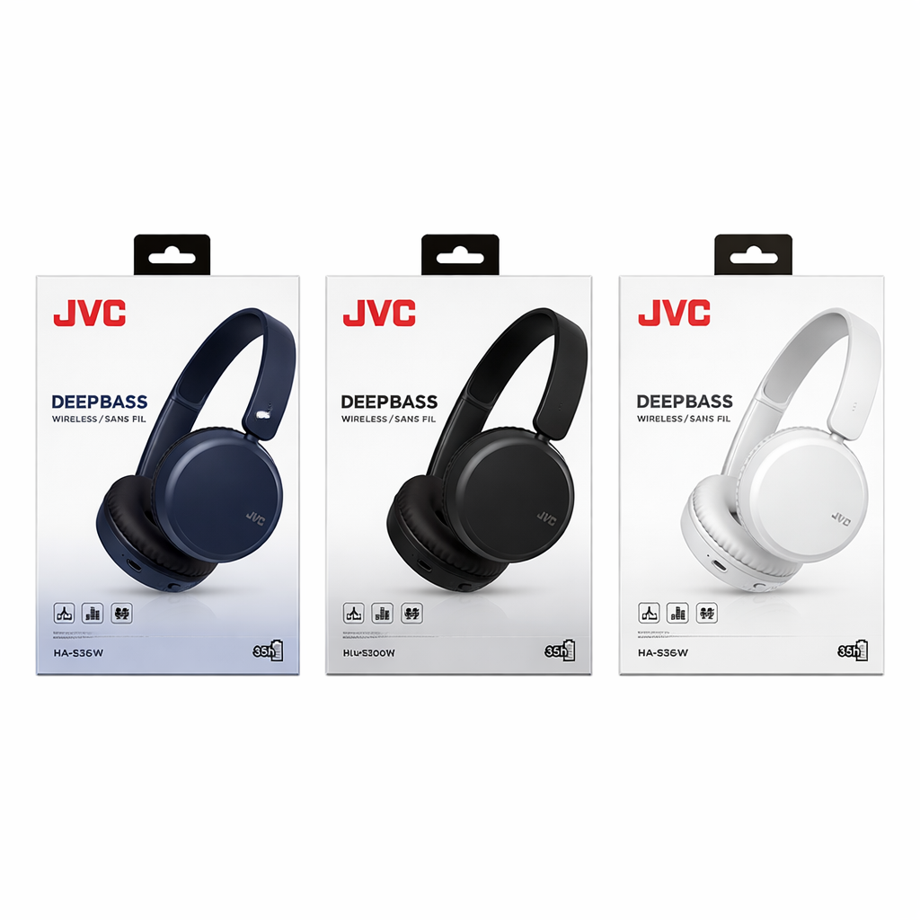 Auriculares On-Ear Inalámbricos | HA-S36W | Bluetooth 5.2, 35h Batería, Multipoint, Micrófono