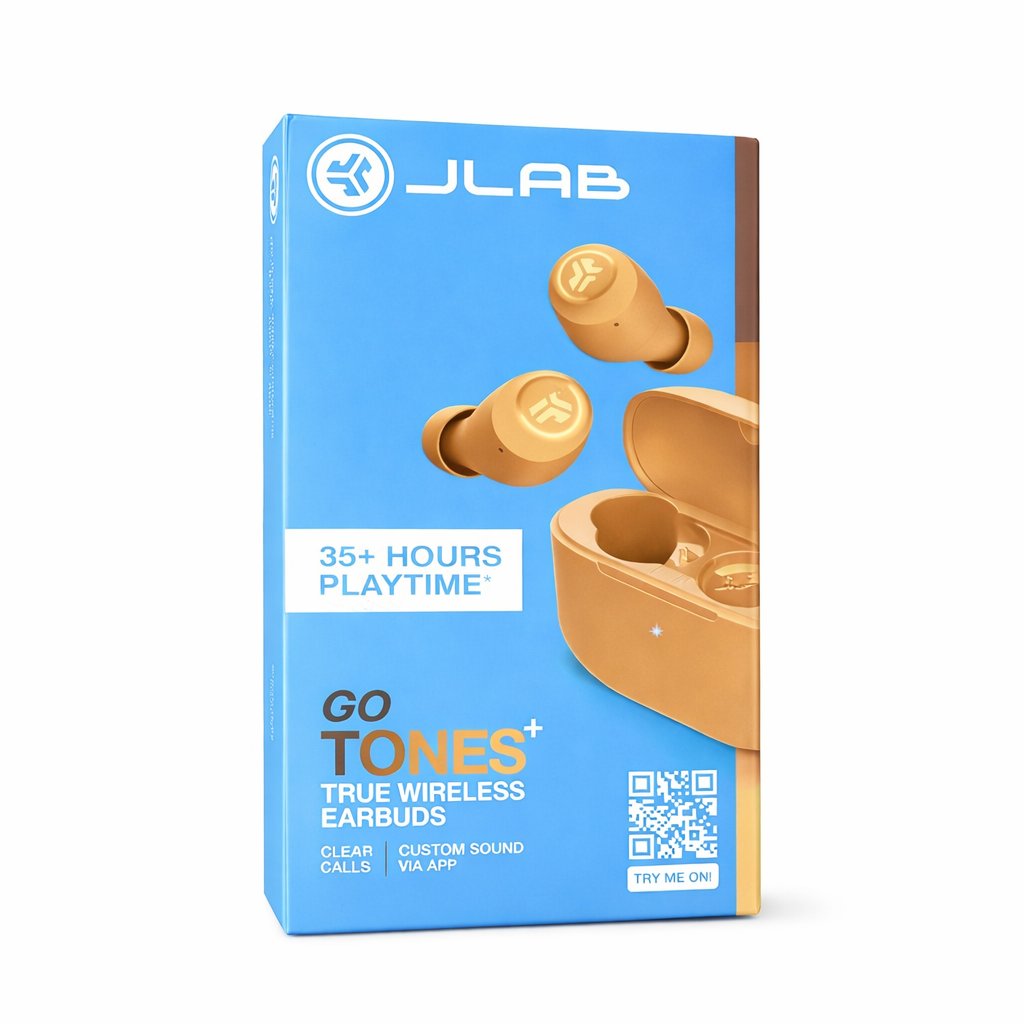 JLab Go Tones Auriculares Inalámbricos TWS Neutros | Bluetooth, 35h Batería, Auto Pairing