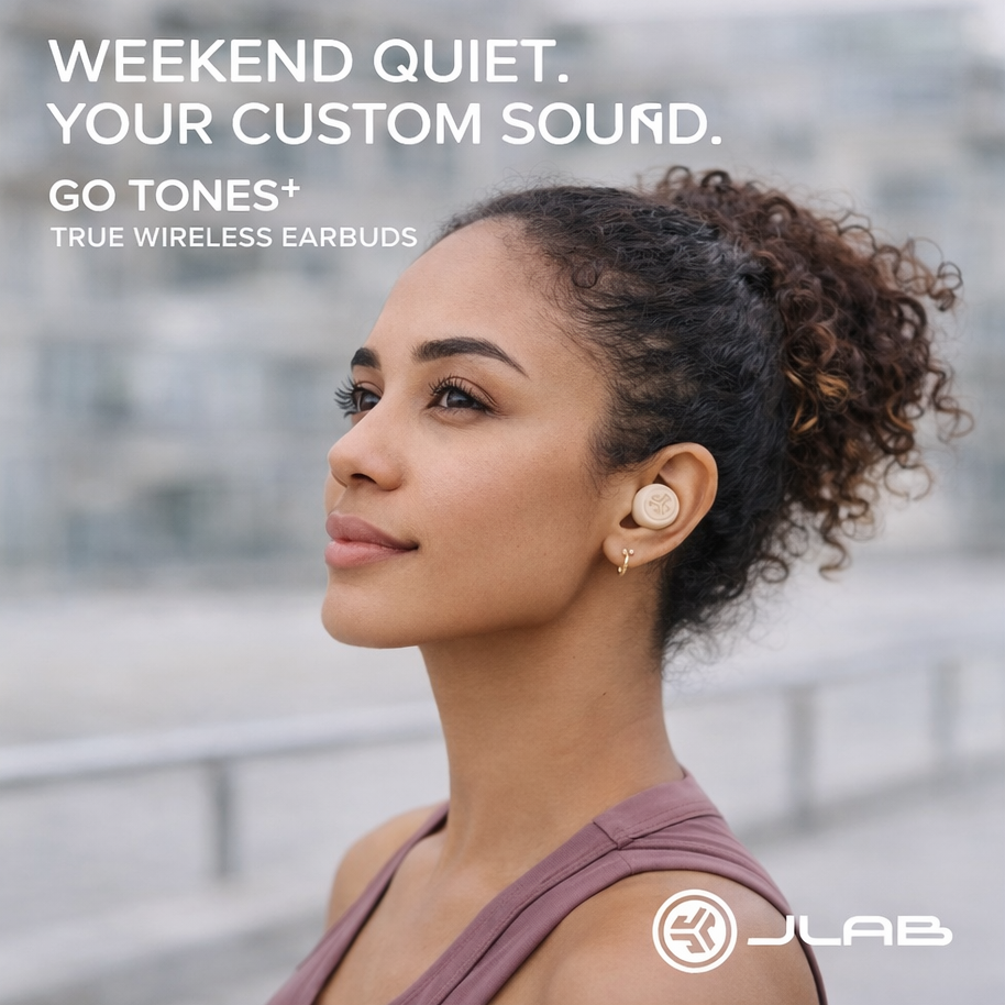JLab Go Tones Auriculares Inalámbricos TWS Neutros | Bluetooth, 35h Batería, Auto Pairing