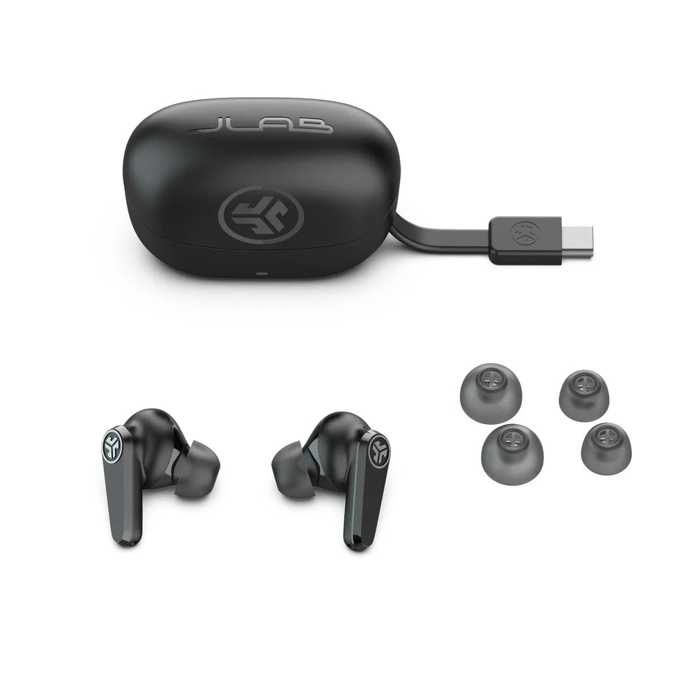 JLab Go Pods ANC Auriculares Inalámbricos con Cancelación de Ruido | 26h Batería, Multipoint, ENC